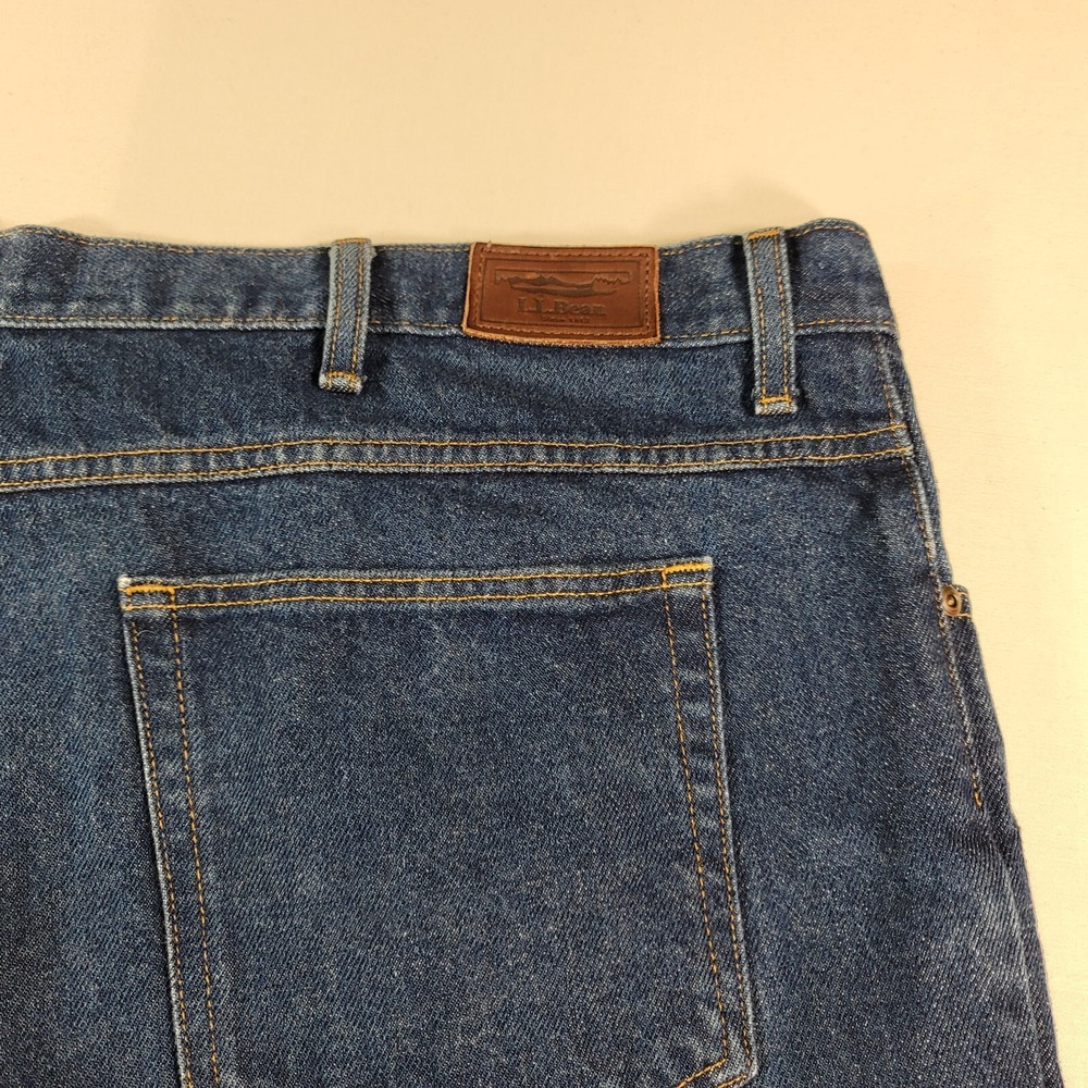 LL Bean Denim Jeans Mens 44x29‎ Blue Natural Fit Straight Cotton - Picture 5 of 10
